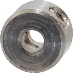 Climax Metal Products - 1/8" Bore, Stainless Steel, Set Screw Solid Set Screw Collars - 3/8" Outside Diam, 1/4" Wide - Eagle Tool & Supply