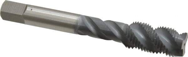 OSG - 1/2-20 UNF 3 Flute 3B Plug Spiral Flute Tap - High Speed Steel, elektraLUBE Finish, 3-3/8" OAL, Right Hand Flute, Right Hand Thread, H3, Series 107 - Eagle Tool & Supply