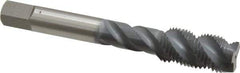 OSG - 1/2-20 UNF 3 Flute 3B Plug Spiral Flute Tap - High Speed Steel, elektraLUBE Finish, 3-3/8" OAL, Right Hand Flute, Right Hand Thread, H3, Series 107 - Eagle Tool & Supply