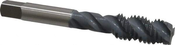 OSG - 1/2-13 UNC 3 Flute 2B Plug Spiral Flute Tap - High Speed Steel, elektraLUBE Finish, 3-3/8" OAL, Right Hand Flute, Right Hand Thread, H5, Series 107 - Eagle Tool & Supply