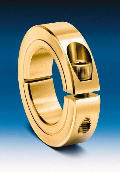 Climax Metal Products - 5/8" Bore, Steel, Two Piece Clamping Shaft Collar - 1-5/16" Outside Diam, 7/16" Wide - Eagle Tool & Supply