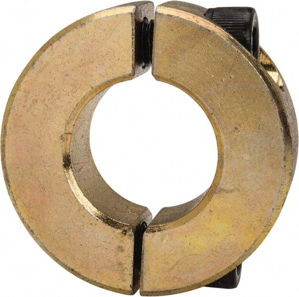 Climax Metal Products - 3/4" Bore, Steel, Two Piece Clamping Shaft Collar - 1-1/2" Outside Diam, 1/2" Wide - Eagle Tool & Supply