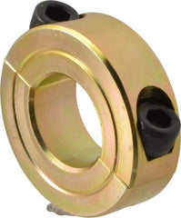 Climax Metal Products - 13/16" Bore, Steel, Two Piece Clamping Shaft Collar - 1-5/8" Outside Diam, 1/2" Wide - Eagle Tool & Supply