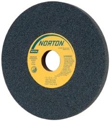 Norton - 7" Diam x 1-1/4" Hole x 1/2" Thick, H Hardness, 100 Grit Surface Grinding Wheel - Silicon Carbide, Type 1, Fine Grade, 3,600 Max RPM, Vitrified Bond, No Recess - Eagle Tool & Supply