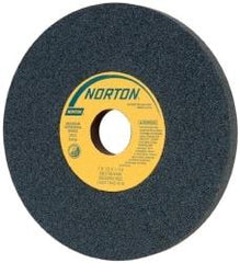 Norton - 7" Diam x 1-1/4" Hole x 1/2" Thick, H Hardness, 100 Grit Surface Grinding Wheel - Silicon Carbide, Type 1, Fine Grade, 3,600 Max RPM, Vitrified Bond, No Recess - Eagle Tool & Supply