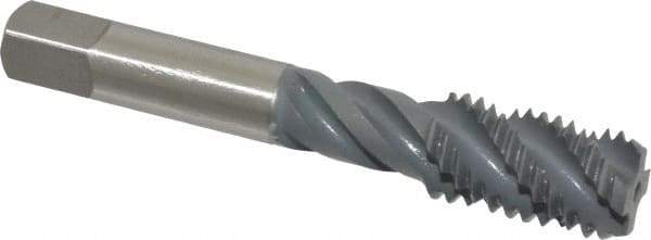 OSG - 5/8-11 UNC 4 Flute 3B Bottoming Spiral Flute Tap - High Speed Steel, elektraLUBE Finish, 3-13/16" OAL, Right Hand Flute, Right Hand Thread, H3, Series 107 - Eagle Tool & Supply