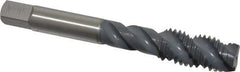 OSG - M12x1.75 Metric Coarse 3 Flute 6H Plug Spiral Flute Tap - High Speed Steel, elektraLUBE Finish, 3-3/8" OAL, Right Hand Flute, Right Hand Thread, D6, Series 143 - Eagle Tool & Supply