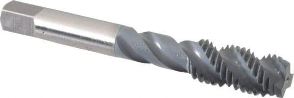 OSG - M12x1.75 Metric Coarse 3 Flute 6H Bottoming Spiral Flute Tap - High Speed Steel, elektraLUBE Finish, 3-3/8" OAL, Right Hand Flute, Right Hand Thread, D6, Series 143 - Eagle Tool & Supply