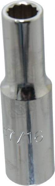 Proto - 7/16", 1/2" Drive, Deep Hand Socket - 12 Points, 3-1/4" OAL, Chrome Finish - Eagle Tool & Supply