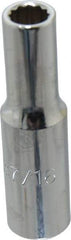 Proto - 7/16", 1/2" Drive, Deep Hand Socket - 12 Points, 3-1/4" OAL, Chrome Finish - Eagle Tool & Supply