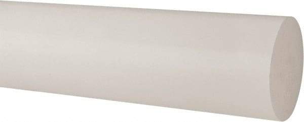 Made in USA - 2' Long, 4" Diam, Polypropylene Plastic Rod - Natural (Color) - Eagle Tool & Supply