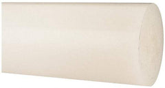 Made in USA - 3' Long, 4" Diam, Polypropylene Plastic Rod - Natural (Color) - Eagle Tool & Supply