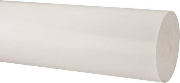 Made in USA - 3' Long, 6" Diam, Polypropylene Plastic Rod - Natural (Color) - Eagle Tool & Supply
