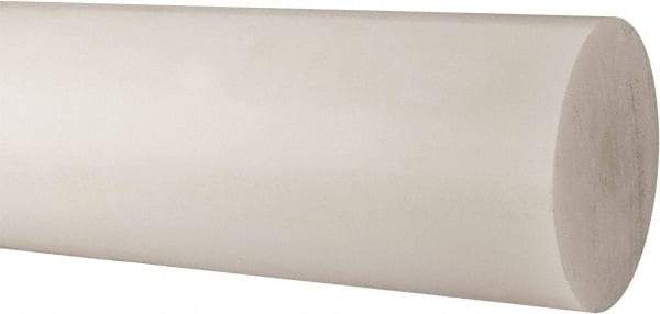 Made in USA - 2' Long, 7" Diam, Polypropylene Plastic Rod - Natural (Color) - Eagle Tool & Supply