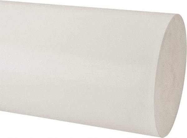Made in USA - 2' Long, 9" Diam, Polypropylene Plastic Rod - Natural (Color) - Eagle Tool & Supply