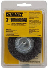 DeWALT - 3" Brush Diam, Flat Faced, End Brush - 1/4" Diam Shank, 20,000 Max RPM - Eagle Tool & Supply