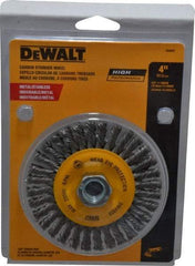 DeWALT - 4" OD, 5/8-11 Arbor Hole, Knotted Steel Wheel Brush - 0.02" Filament Diam, 20,000 RPM - Eagle Tool & Supply