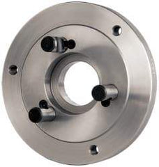 Buck Chuck Company - Adapter Back Plate for 6" Diam Self Centering Lathe Chucks - D1-4 Mount, 1.8" Through Hole Diam, 4.906mm ID, 6-1/2" OD, 0.714" Flange Height, Steel - Eagle Tool & Supply