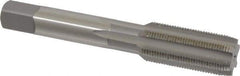 OSG - 5/8-24 UNEF 6 Flute Bright Finish High Speed Steel Straight Flute Standard Hand Tap - Plug, Right Hand Thread, 3-13/16" OAL, 1-13/16" Thread Length, H3 Limit, Oversize - Eagle Tool & Supply