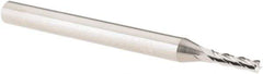 Niagara Cutter - 1/16", 1/4" LOC, 1/8" Shank Diam, 1-1/2" OAL, 4 Flute, Solid Carbide Square End Mill - Single End, Uncoated, Spiral Flute, 30° Helix, Centercutting, Right Hand Cut, Right Hand Flute, Series C430 - Eagle Tool & Supply