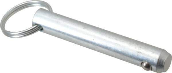 Gibraltar - 7/16" Pin Diam, 2-1/2" Long, Zinc Plated Steel Ball Lock Hitch Pin - 2-1/16" Usable Length - Eagle Tool & Supply