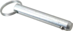 Gibraltar - 7/16" Pin Diam, 2-1/2" Long, Zinc Plated Steel Ball Lock Hitch Pin - 2-1/16" Usable Length - Eagle Tool & Supply