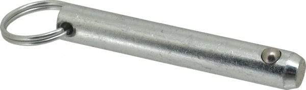 Gibraltar - 1/2" Pin Diam, 3" Long, Zinc Plated Steel Ball Lock Hitch Pin - 2-1/2" Usable Length - Eagle Tool & Supply