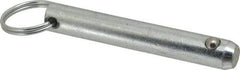 Gibraltar - 1/2" Pin Diam, 3" Long, Zinc Plated Steel Ball Lock Hitch Pin - 2-1/2" Usable Length - Eagle Tool & Supply