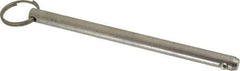 Gibraltar - 3/8" Pin Diam, 5-1/2" Long, Uncoated Stainless Steel Ball Lock Hitch Pin - 5-1/8" Usable Length - Eagle Tool & Supply