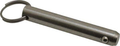 Gibraltar - 1/2" Pin Diam, 3" Long, Uncoated Stainless Steel Ball Lock Hitch Pin - 2-1/2" Usable Length - Eagle Tool & Supply