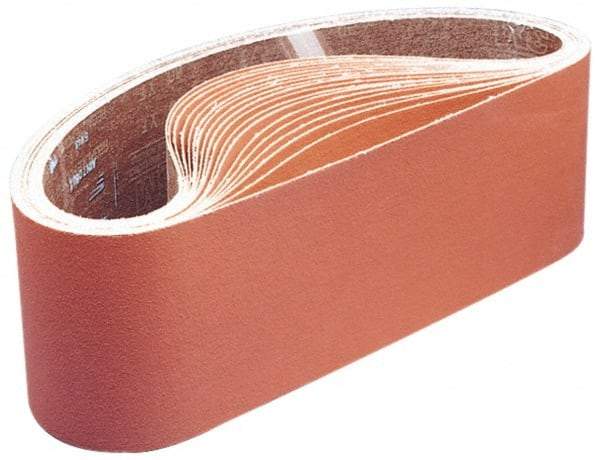 3M - 4" Wide x 91" OAL, 80 Grit, Aluminum Oxide Abrasive Belt - Aluminum Oxide, Medium, Coated, Y Weighted Cloth Backing, Series 270D - Eagle Tool & Supply