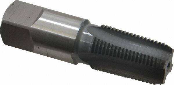 OSG - 3/8-18 NPTF Thread, 4 Flute Standard Pipe Tap - 2-9/16" OAL, 1-1/16" Thread Length, 0.7" Shank Diam, elektraLUBE Finish, High Speed Steel - Exact Industrial Supply