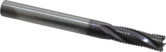 Niagara Cutter - 1/4" Diam, Fine Pitch, 3/4" LOC, 4 Flute Solid Carbide Corner Chamfer Roughing End Mill - AlTiN Finish, 2-1/2" OAL, 1/4" Shank Diam, Single End, Centercutting, 20° Helix - Eagle Tool & Supply
