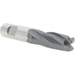 Niagara Cutter - 1/2" Diam, Fine Pitch, 1-1/4" LOC, 4 Flute Solid Carbide Corner Chamfer Roughing End Mill - AlTiN Finish, 3" OAL, 1/2" Shank Diam, Single End, Centercutting, 20° Helix - Eagle Tool & Supply