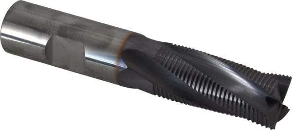 Niagara Cutter - 3/4" Diam, Fine Pitch, 1-5/8" LOC, 4 Flute Solid Carbide Corner Chamfer Roughing End Mill - AlTiN Finish, 4" OAL, 3/4" Shank Diam, Single End, Centercutting, 20° Helix - Eagle Tool & Supply