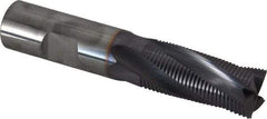 Niagara Cutter - 3/4" Diam, Fine Pitch, 1-5/8" LOC, 4 Flute Solid Carbide Corner Chamfer Roughing End Mill - AlTiN Finish, 4" OAL, 3/4" Shank Diam, Single End, Centercutting, 20° Helix - Eagle Tool & Supply