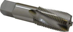 OSG - 1/2-14 NPT, 15° Helix, 4 Flutes, Bottoming Chamfer, Bright Finish, High Speed Steel, Spiral Flute Pipe Tap - Right Hand Flute, 11/16" Shank Diam, 1-3/8" Thread Length, 0.4687" Projection, 0.515" Square Size, - Eagle Tool & Supply