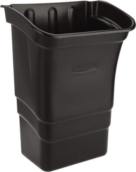 Rubbermaid - 8 Gal Black Rectangle Trash Can - Polyethylene, 22" High x 12" Long x 17" Wide - Eagle Tool & Supply