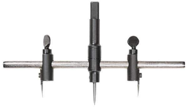 General - 5/8 to 6-1/2" Cutting Diam, Circle Cutter Tool - Straight Shank, 3/8" Shank Diam - Eagle Tool & Supply