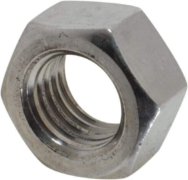 Value Collection - M16x2.00 Metric Coarse Stainless Steel Right Hand Hex Nut - 24mm Across Flats, 13mm High, Uncoated - Eagle Tool & Supply