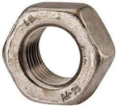 Value Collection - M27x3.00 Metric Coarse Stainless Steel Right Hand Hex Nut - 41mm Across Flats, 22mm High, Uncoated - Eagle Tool & Supply