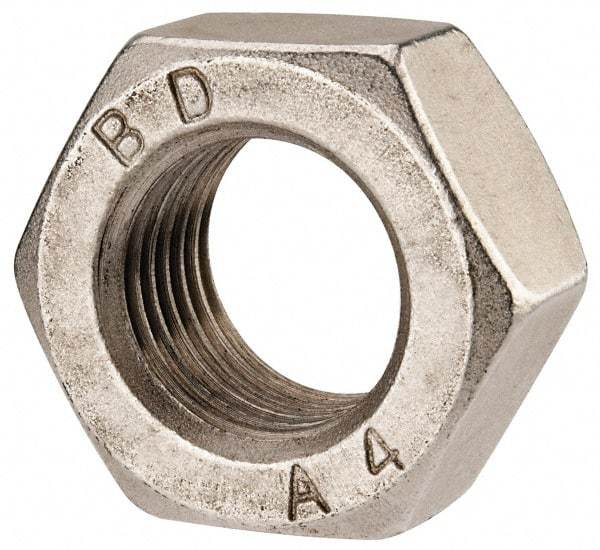 Value Collection - M33x3.50 Metric Coarse Stainless Steel Right Hand Hex Nut - 50mm Across Flats, 26mm High, Uncoated - Eagle Tool & Supply