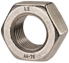 Value Collection - M39x4.00 Metric Coarse Stainless Steel Right Hand Hex Nut - 60mm Across Flats, 31mm High, Uncoated - Eagle Tool & Supply