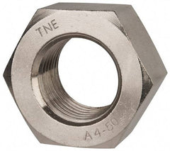 Value Collection - M45x4.50 Metric Coarse Stainless Steel Right Hand Hex Nut - 70mm Across Flats, 36mm High, Uncoated - Eagle Tool & Supply