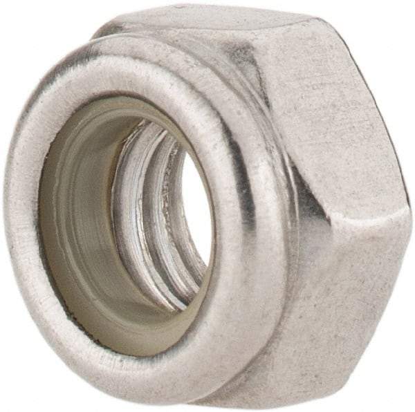 Value Collection - M6x1.00 Metric Coarse 316 & Austenitic Grade A4 Hex Lock Nut with Nylon Insert - 6mm High, Uncoated - Eagle Tool & Supply