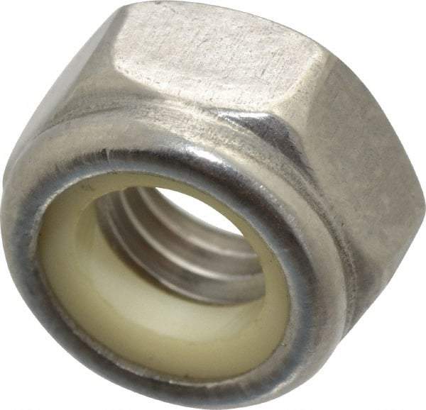 Value Collection - M8x1.25 Metric Coarse 316 & Austenitic Grade A4 Hex Lock Nut with Nylon Insert - 8mm High, Uncoated - Eagle Tool & Supply