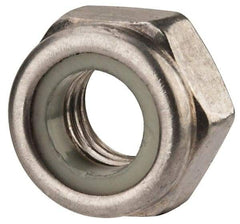 Value Collection - M10x1.50 Metric Coarse 316 & Austenitic Grade A4 Hex Lock Nut with Nylon Insert - 10mm High, Uncoated - Eagle Tool & Supply