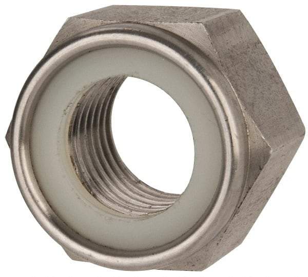 Value Collection - M27x3.00 Metric Coarse 316 & Austenitic Grade A4 Hex Lock Nut with Nylon Insert - 27mm High, Uncoated - Eagle Tool & Supply