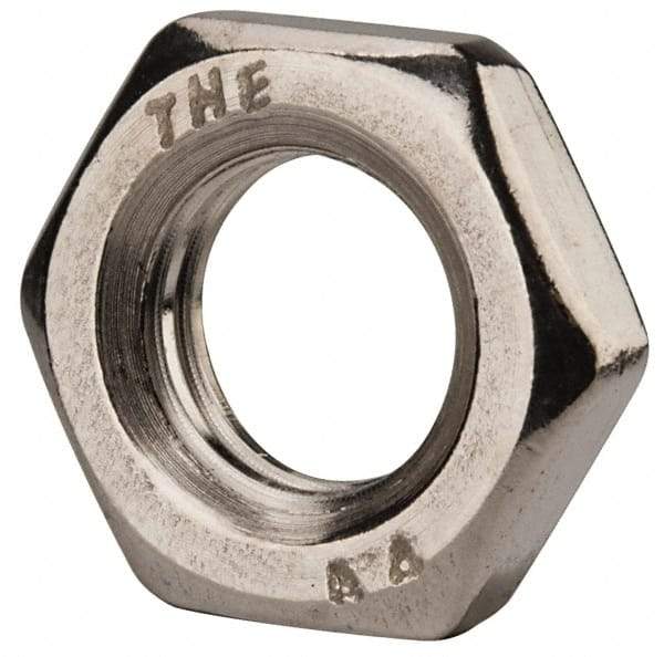 Value Collection - M12x1.75 Metric Coarse Stainless Steel Right Hand Hex Jam Nut - 19mm Across Flats, 6mm High, Uncoated - Eagle Tool & Supply