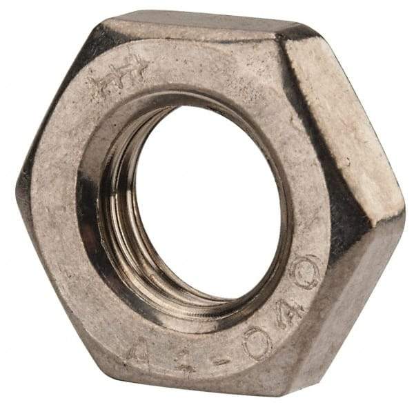 Value Collection - M14x2.00 Metric Coarse Stainless Steel Right Hand Hex Jam Nut - 22mm Across Flats, 7mm High, Uncoated - Eagle Tool & Supply